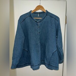 Free People Chambray Babydoll Top